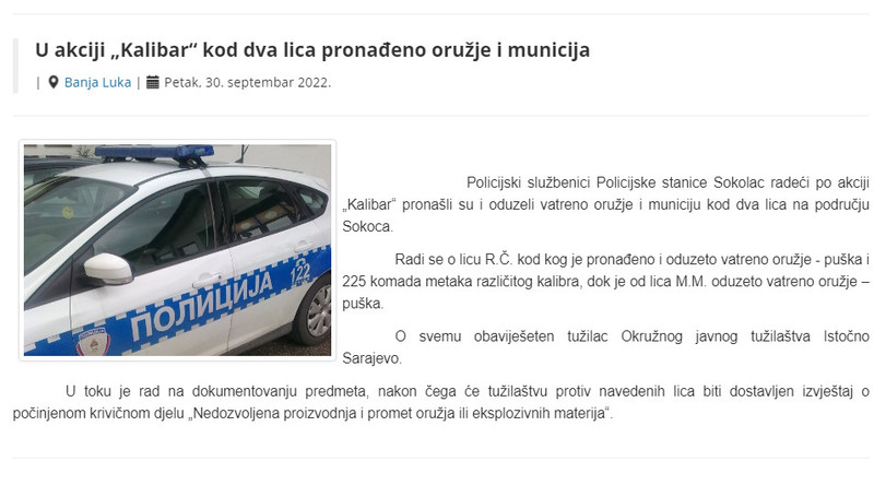 Bosnia-and-Herzegovina-avmp/U-akciji-Kalibar-kod-dva-lica-pronadeno-oruzje-i-municija