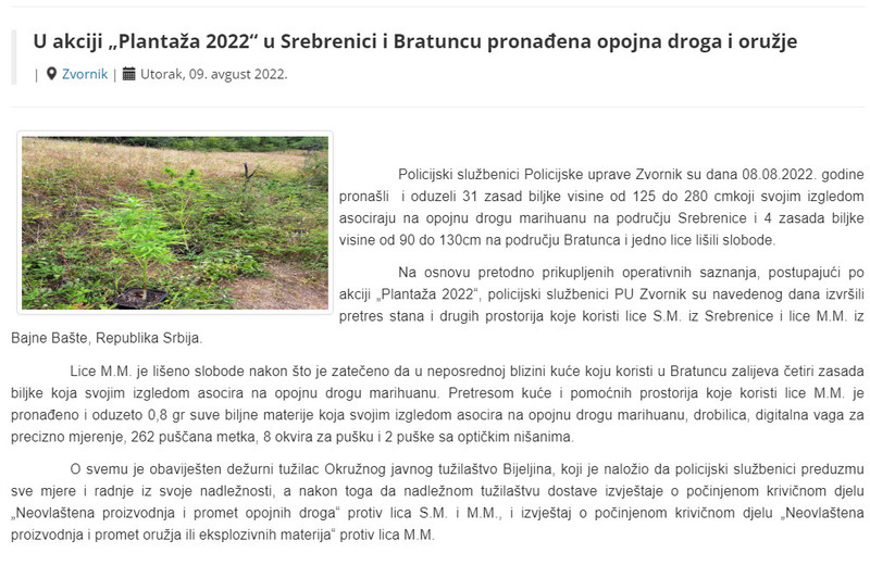 Bosnia-and-Herzegovina-avmp/U-akciji-Plantaza-2022-u-Srebrenici-i-Bratuncu-pronadena-opojn