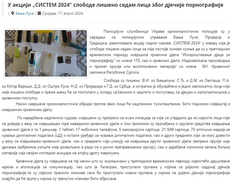 Bosnia-and-Herzegovina-avmp/U-akciji-Sistem-2024-slobode-liseno-sedam-lica-zbog-decje-porn