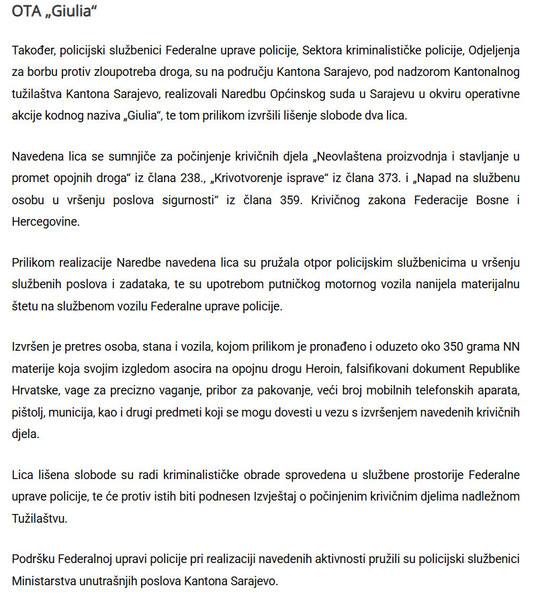 Bosnia-and-Herzegovina-avmp/U-dvije-odvojene-akcije-slobode-lisena-cetiri-lica-pronadena-droga-falsifikovani-dokumenti-oruzje-i-municija_2
