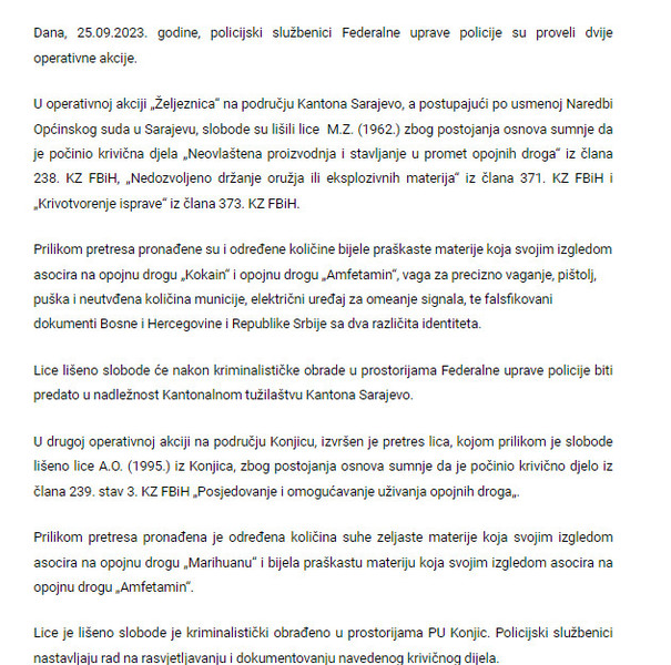 Bosnia-and-Herzegovina-avmp/U-dvije-operativne-akcije-pronadena-droga-oruzje-i-krivotvore