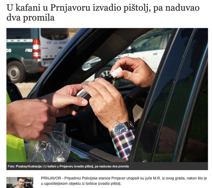 Bosnia-and-Herzegovina-avmp/U-kafani-u-Prnjavoru-izvadio-pistolj-pa-naduvao-dva-promila