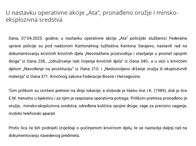 Bosnia-and-Herzegovina-avmp/U-nastavku-operativne-akcije-Ata-pronadeno-oruzje-i-minsko-eks