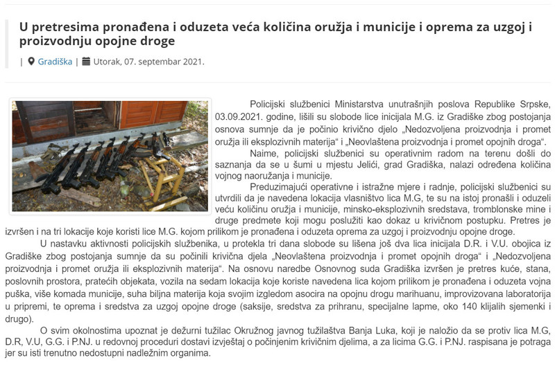 Bosnia-and-Herzegovina-avmp/U-pretresima-pronadena-i-oduzeta-veca-kolicina-oruzja-i-munici