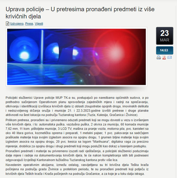 Bosnia-and-Herzegovina-avmp/U-pretresima-pronadjeno-oruzje-municija-i-opojna-droga_2
