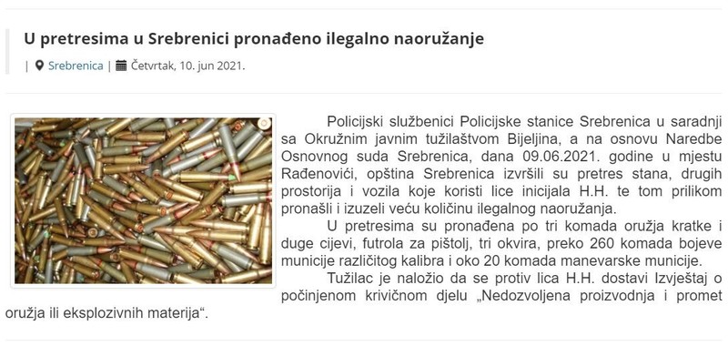 Bosnia-and-Herzegovina-avmp/U-pretresima-u-Srebrenici-pronadeno-ilegalno-naoruzanje_2