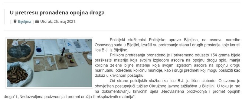 Bosnia-and-Herzegovina-avmp/U-pretresu-pronadena-opojna-droga