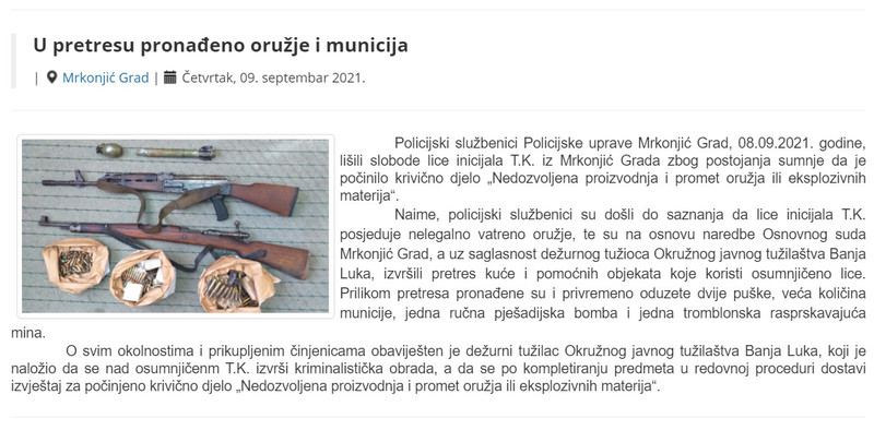 Bosnia-and-Herzegovina-avmp/U-pretresu-pronadeno-oruzje-i-municija_1