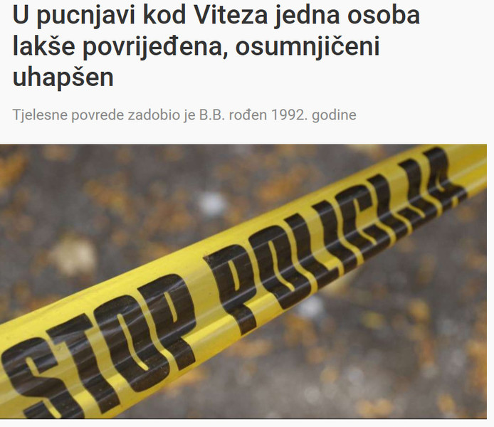 Bosnia-and-Herzegovina-avmp/U-pucnjavi-kod-Viteza-jedna-osoba-lakse-povrijedena-osumnjiceni-uhapsen
