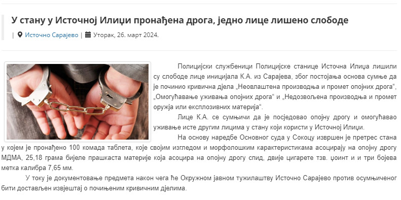 Bosnia-and-Herzegovina-avmp/U-stanu-pronadjena-droga