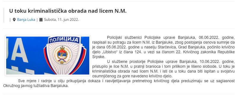 Bosnia-and-Herzegovina-avmp/U-toku-kriminalisticka-obrada-nad-licem-N.M.
