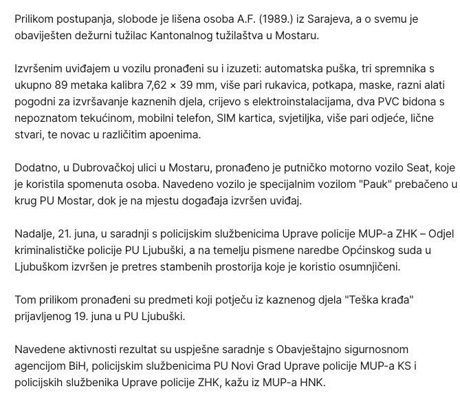 Bosnia-and-Herzegovina-avmp/U-zajednickoj-akciji-policije-pronadeno-oruzje-uhapsen-Sarajli_1