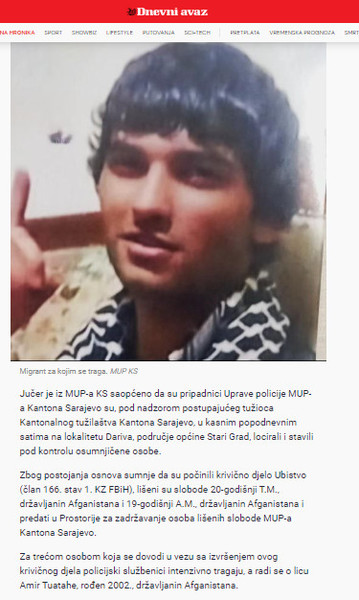 Bosnia-and-Herzegovina-avmp/Ubistvo-migranta-na-Stupu_-Policija-uhapsila-jos-jednog-Afgani_1
