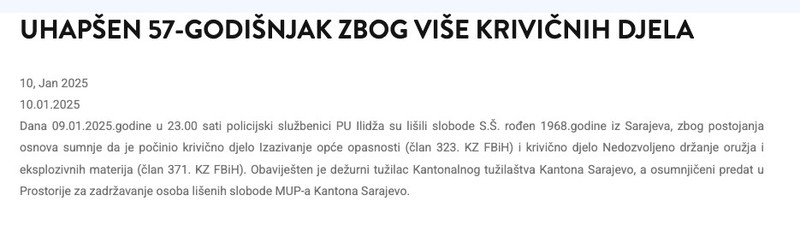 Bosnia-and-Herzegovina-avmp/Uhapsen-57-godisnjak-zbog-vise-krivicnih-djela-_-Ministarstvo-