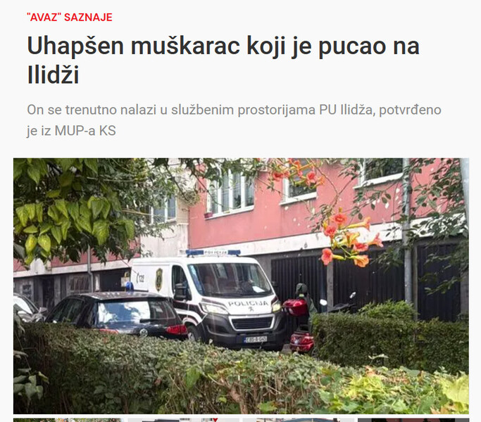 Bosnia-and-Herzegovina-avmp/Uhapsen-muskarac-koji-je-pucao-na-Ilidzi_1