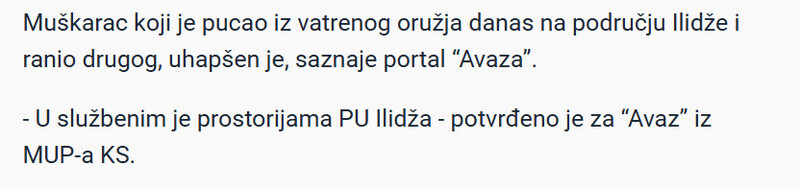 Bosnia-and-Herzegovina-avmp/Uhapsen-muskarac-koji-je-pucao-na-Ilidzi