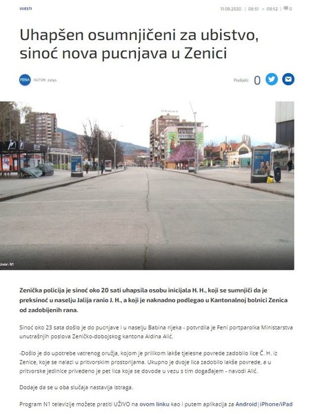 Bosnia-and-Herzegovina-avmp/Uhapsen-osumnjiceni-za-ubistvo-sinoc-nova-pucnjava-u-Zenici