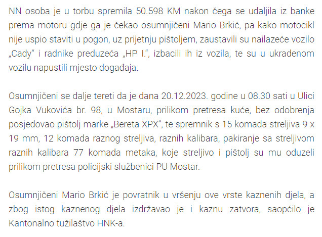 Bosnia-and-Herzegovina-avmp/Uhapsen-razbojnik