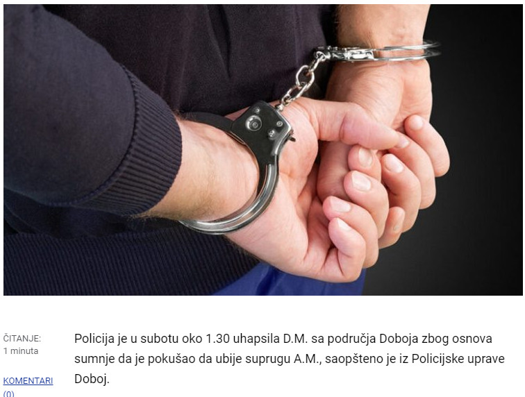 Bosnia-and-Herzegovina-avmp/Uhapsen-zbog-pokusaja-ubistva-suprugu-tesko-povrijedio-lovacko