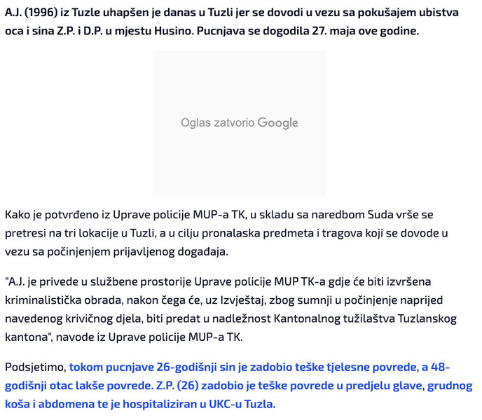 Bosnia-and-Herzegovina-avmp/Uhapsena-jedna-osoba-zbog-pokusaja-ubistva-oca-i-sina-u-Husino