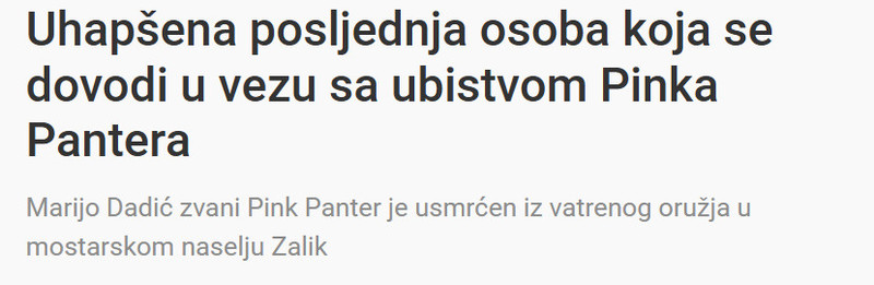 Bosnia-and-Herzegovina-avmp/Uhapsena-posljednja-osoba-koja-se-dovodi-u-vezu-sa-ubistvom-Pinka-Pantera