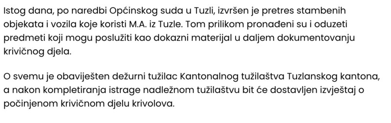 Bosnia-and-Herzegovina-avmp/Uhapseni-zbog-sumnje-na-krivolov-kod-Tuzle-oduzeto-oruzje-i-mu_2