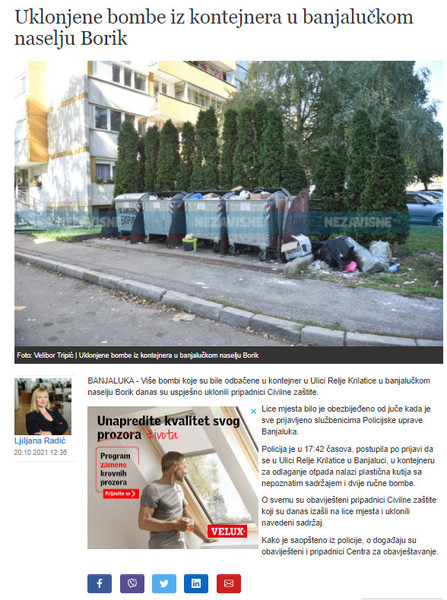 Bosnia-and-Herzegovina-avmp/Uklonjene-bombe-iz-kontejnera-u-banjaluckom-naselju-Borik