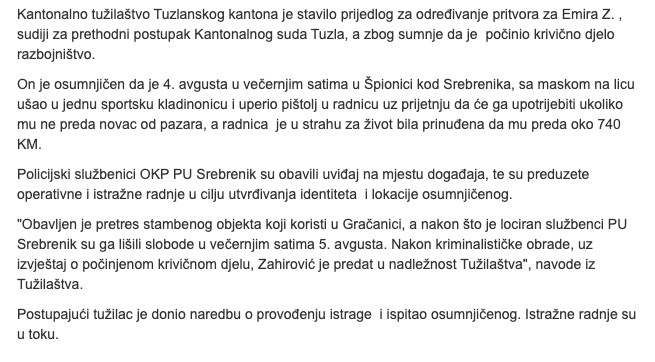 Bosnia-and-Herzegovina-avmp/Uperio-pistolj-i-opljackao-radnicu-kladionice-predlozen-mu-pri_1