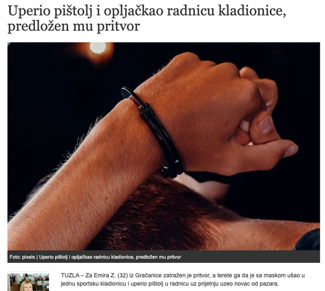 Bosnia-and-Herzegovina-avmp/Uperio-pistolj-i-opljackao-radnicu-kladionice-predlozen-mu-pri