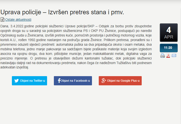 Bosnia-and-Herzegovina-avmp/Uprava-policije--Izvrsen-pretres-stana-i-pmv.--Ministarstvo-un
