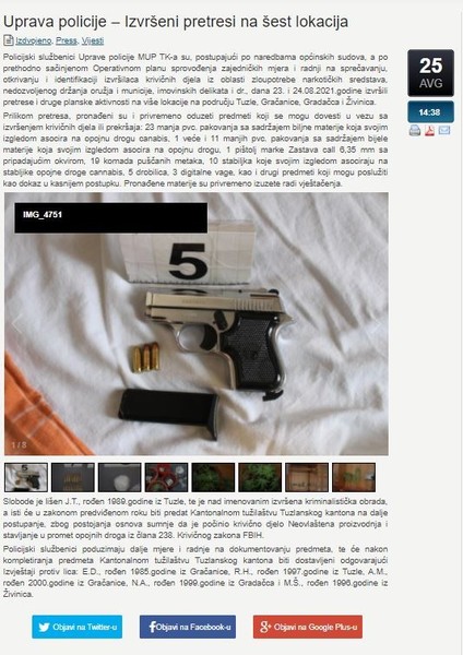 Bosnia-and-Herzegovina-avmp/Uprava-policije--Izvrseni-pretresi-na-sest-lokacija--Ministars