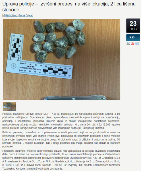 Bosnia-and-Herzegovina-avmp/Uprava-policije--Izvrseni-pretresi-na-vise-lokacija-2-lica-lis
