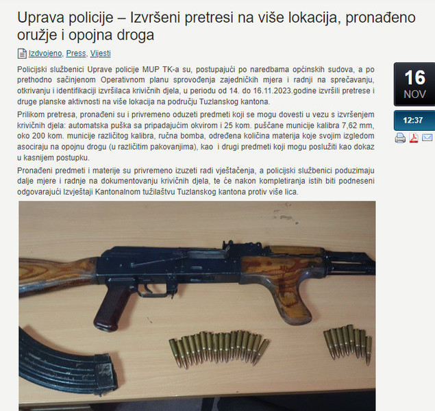 Bosnia-and-Herzegovina-avmp/Uprava-policije--Izvrseni-pretresi-na-vise-lokacija-pronadeno