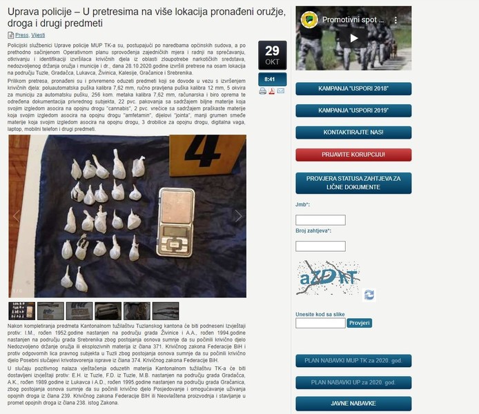 Bosnia-and-Herzegovina-avmp/Uprava-policije--U-pretresima-na-vise-lokacija-pronadeni-oruzj