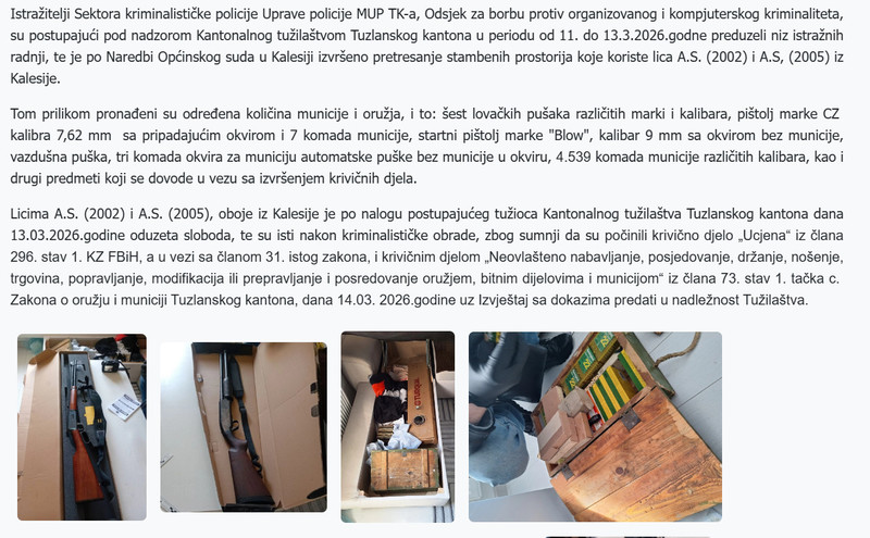 Bosnia-and-Herzegovina-avmp/Uprava-policije-MUP-TK-a---dva-lica-lisena-slobode-predata-tuzilastvu