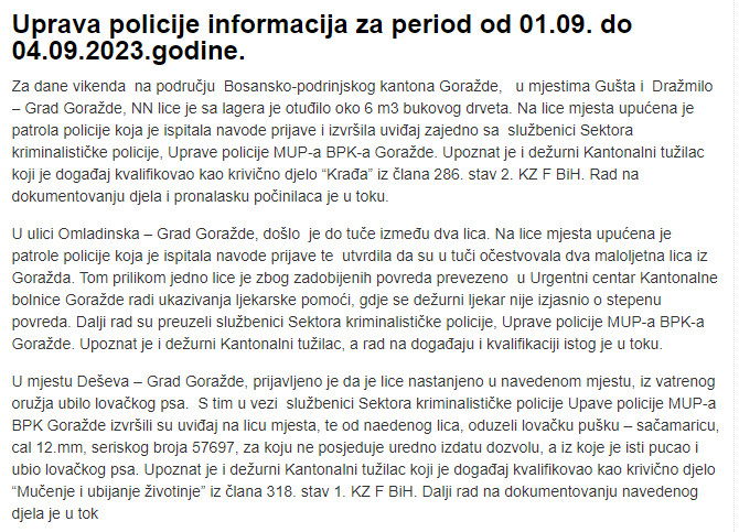 Bosnia-and-Herzegovina-avmp/Uprava-policije-informacija-za-period-od-01.09.-do-04.09.2023