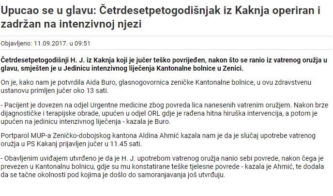 Bosnia-and-Herzegovina-avmp/Upucao-se-u-glavu-Cetrdesetpetogodisnjak-iz-Kaknja-operiran-i-