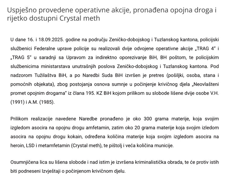 Bosnia-and-Herzegovina-avmp/Uspjesno-provedene-operativne-akcije-pronadena-opojna-droga-i-