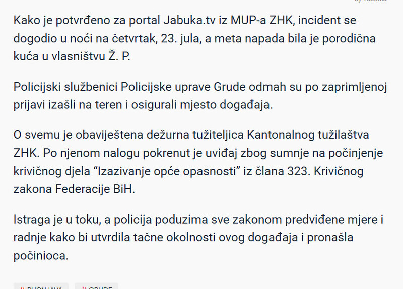 Bosnia-and-Herzegovina-avmp/Uzas-u-Hercegovini-Nepoznata-osoba-pucala-na-porodicnu-kucu-i-automobile_2