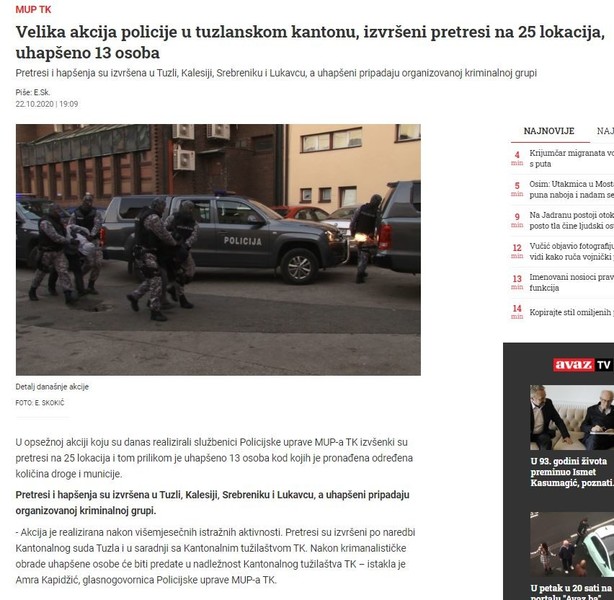 Bosnia-and-Herzegovina-avmp/Velika-akcija-policije-u-tuzlanskom-kantonu-izvrseni-pretresi-