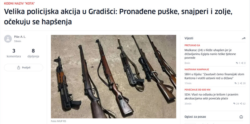 Bosnia-and-Herzegovina-avmp/Velika-policijska-akcija-u-Gradisci-Pronadene-puske-snajperi-i-zolje-ocekuju-se-hapsenja_1