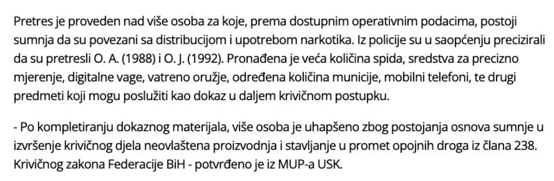 Bosnia-and-Herzegovina-avmp/Vise-osoba-uhapseno-u-Cazinu-zbog-prodaje-droge1