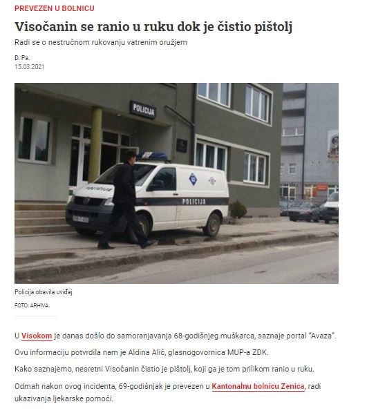 Bosnia-and-Herzegovina-avmp/Visocanin-se-ranio-u-ruku-dok-je-cistio-pistolj