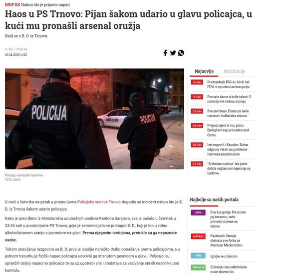 Bosnia-and-Herzegovina-avmp/Weapon-seizure-Trnovo
