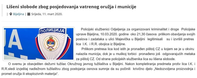 Bosnia-and-Herzegovina-avmp/Weapon-seizure