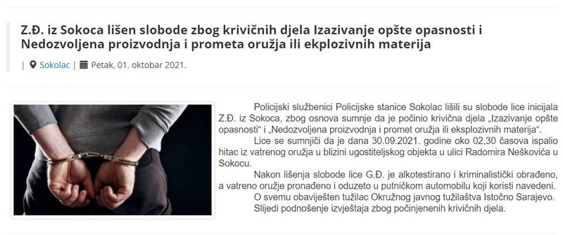 Bosnia-and-Herzegovina-avmp/Z.D.-iz-Sokoca-lisen-slobode-zbog-krivicnih-djela-Izazivanje-o