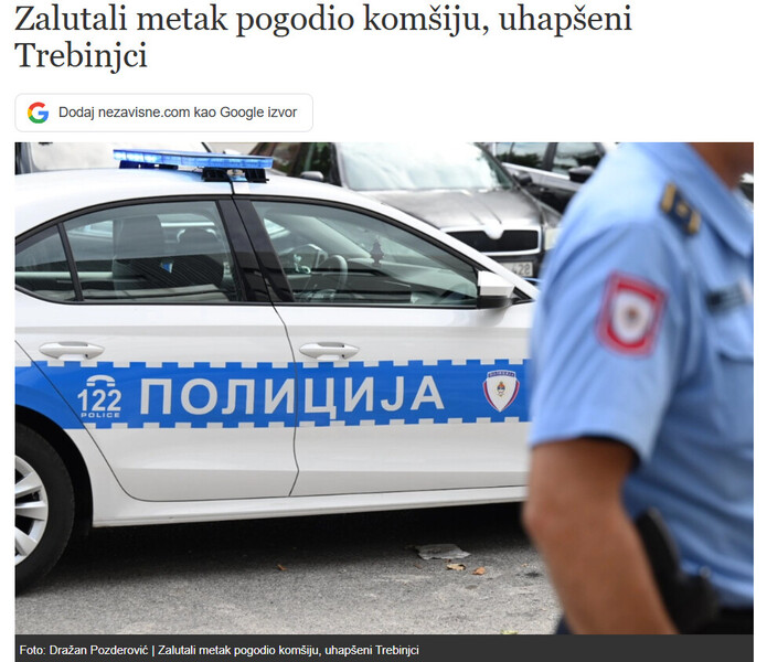 Bosnia-and-Herzegovina-avmp/Zalutali-metak-pogodio-komsiju-uhapseni-Trebinjci_1