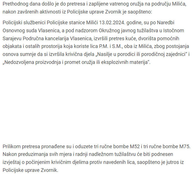Bosnia-and-Herzegovina-avmp/Zaplijenjeno-sest-rucnih-bombi-u-Milicima-FOTO---Zvornicki.ba