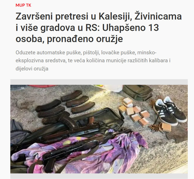 Bosnia-and-Herzegovina-avmp/Zavrseni-pretresi-u-Kalesiji-Zivinicama-i-vise-gradova-u-RS-Uhapseno-13-osoba-pronadeno-oruzje_1