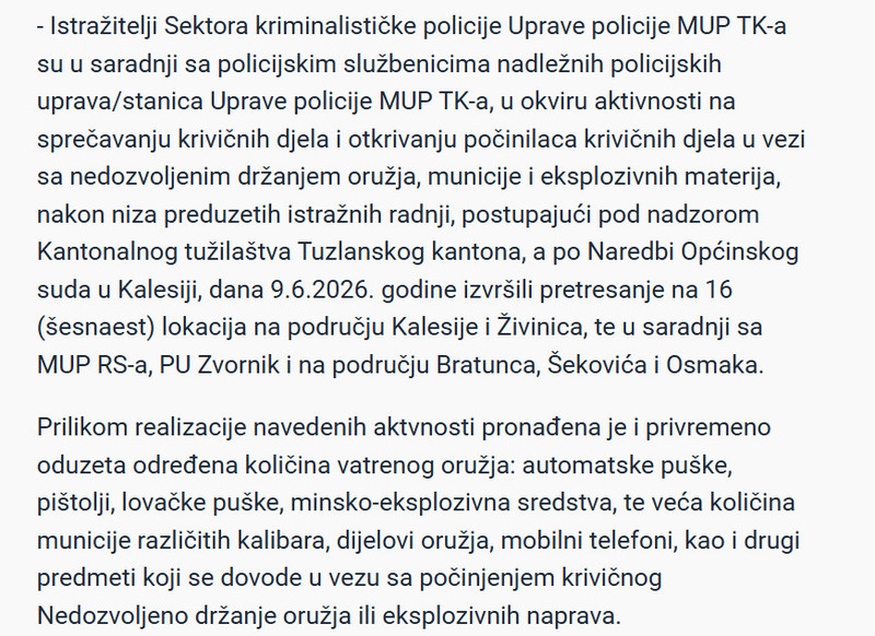Bosnia-and-Herzegovina-avmp/Zavrseni-pretresi-u-Kalesiji-Zivinicama-i-vise-gradova-u-RS-Uhapseno-13-osoba-pronadeno-oruzje_2